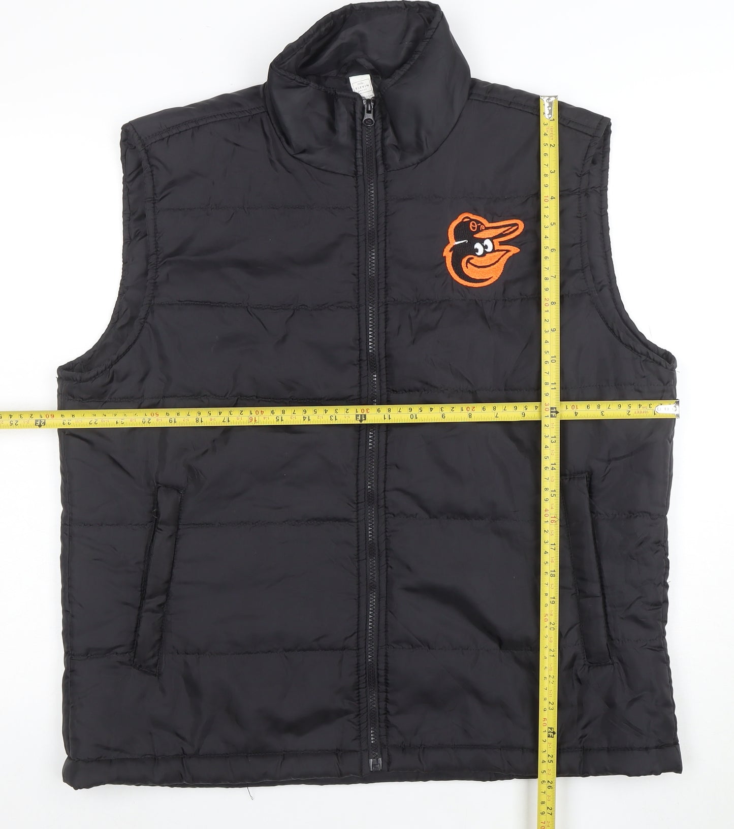 The Elevin Group Men's Black XL Puffer Waistcoat Baseball Style