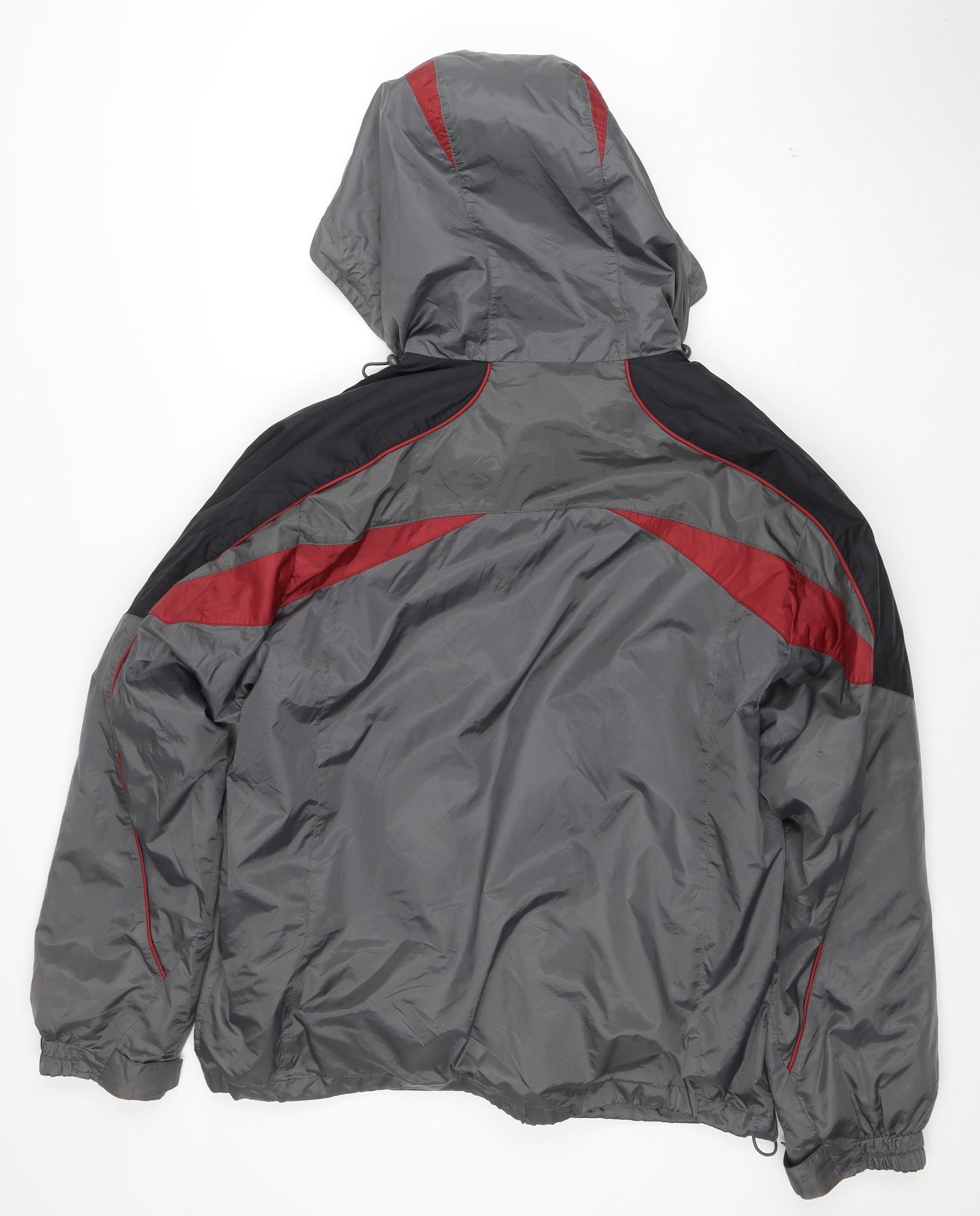 Athletech Men's Grey Hooded Windbreaker Jacket Size M Outdoor Zip Up