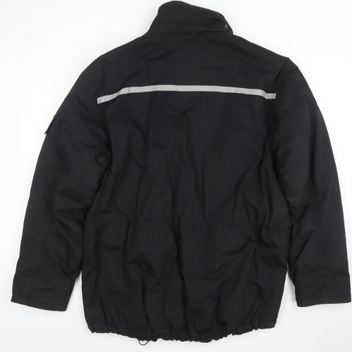 Nicks World Mens Black S Winter Parka Jacket with Reflective Trim