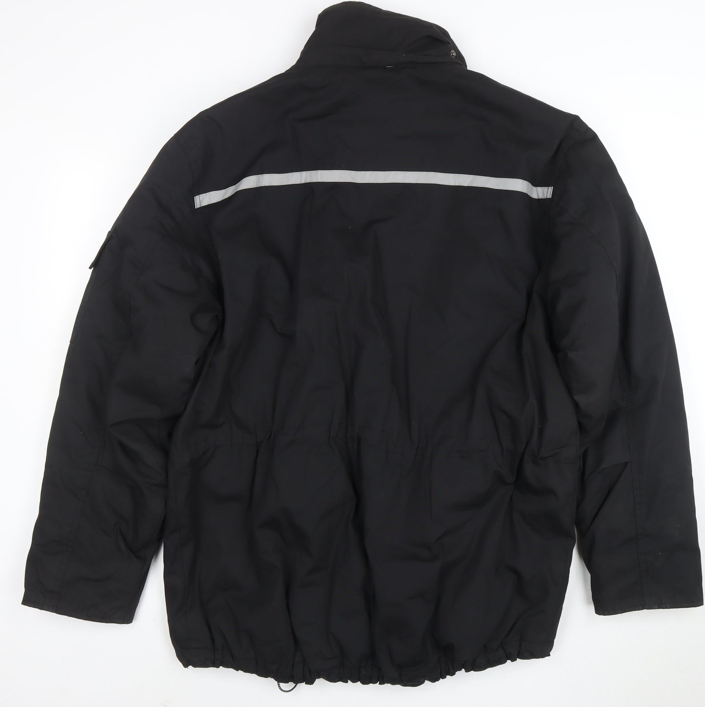 Nicks World Mens Black S Winter Parka Jacket with Reflective Trim