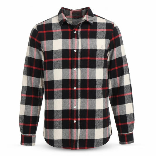 Front view of Gap Men's Multicoloured Check Flannel Button-Up Shirt, size M