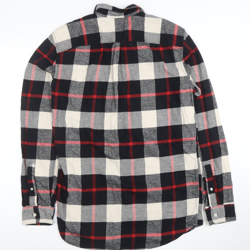 GAP Men's Multicoloured Check Flannel Button-Up Shirt Size M