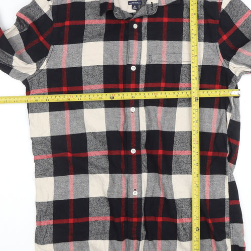 GAP Men's Multicoloured Check Flannel Button-Up Shirt Size M