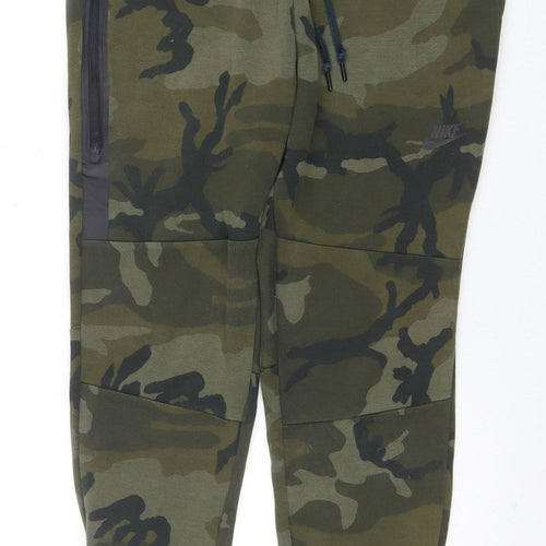 Nike Men's Green Camo Jogger Trousers M Regular Fit Activewear
