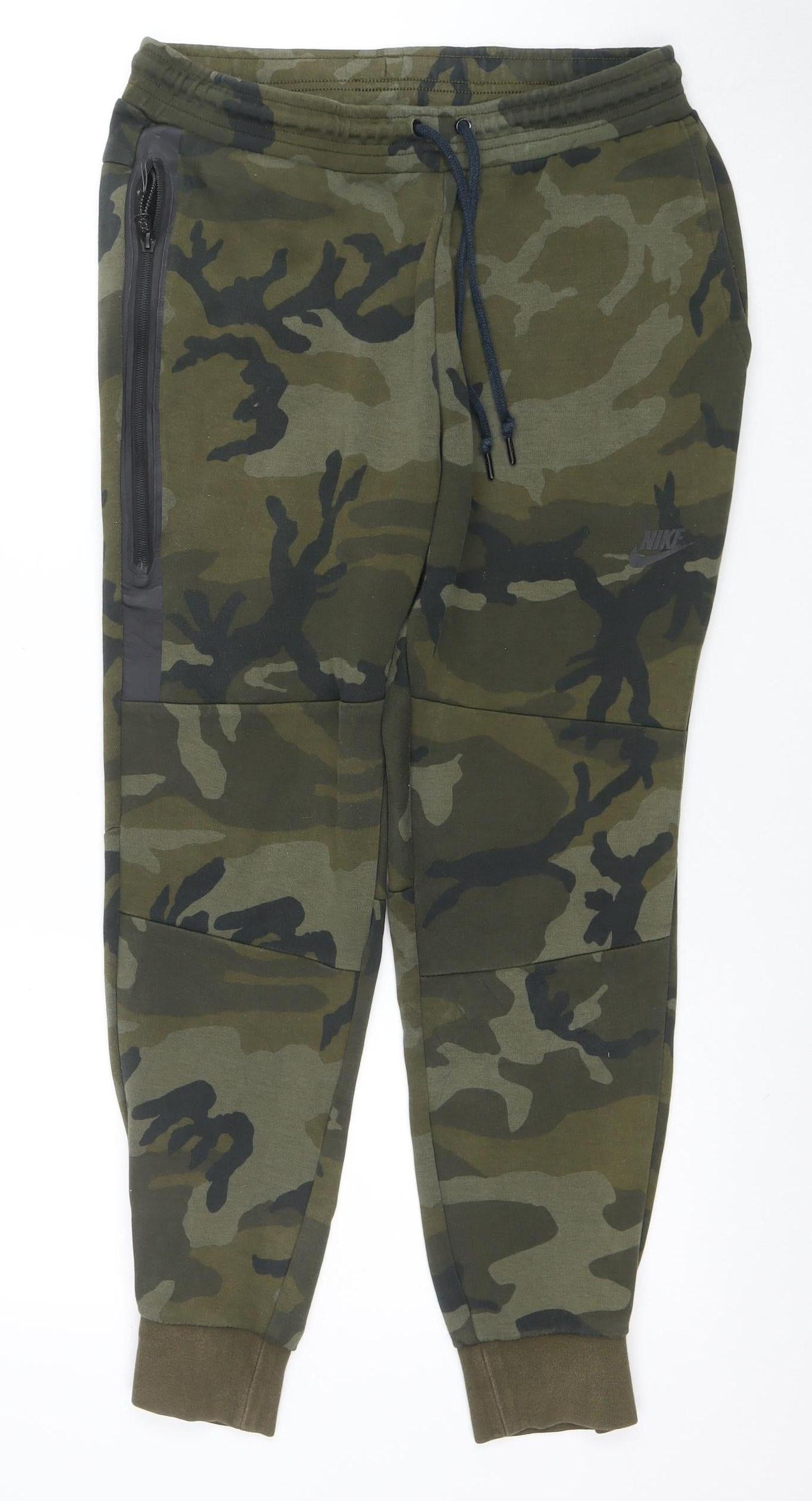 Nike Men's Green Camo Jogger Trousers M Regular Fit Activewear