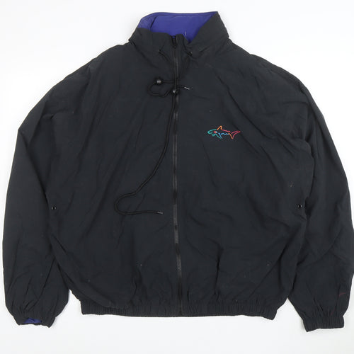 Greg Norman Men's Black Nylon Windbreaker Jacket L Golf Fit