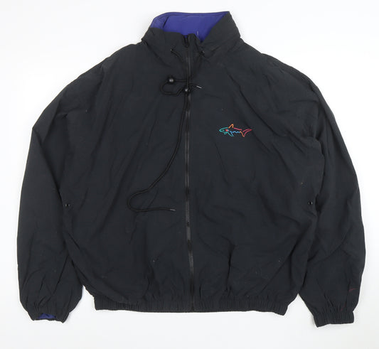 Greg Norman Men's Black Nylon Windbreaker Jacket L Golf Fit