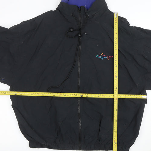 Greg Norman Men's Black Nylon Windbreaker Jacket L Golf Fit