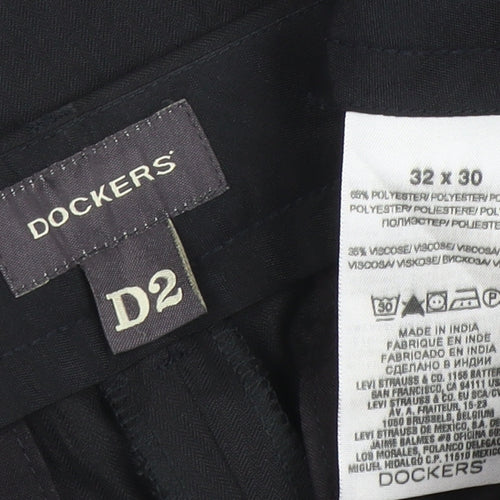 Dockers Men’s Black D2 Regular Fit Chino Trousers 32x30