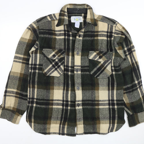 Alaska 1959 Men's Green Check Flannel Button-Up Shirt M