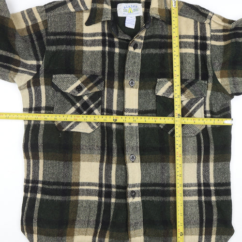 Alaska 1959 Men's Green Check Flannel Button-Up Shirt M
