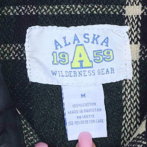 Alaska 1959 Men's Green Check Flannel Button-Up Shirt M