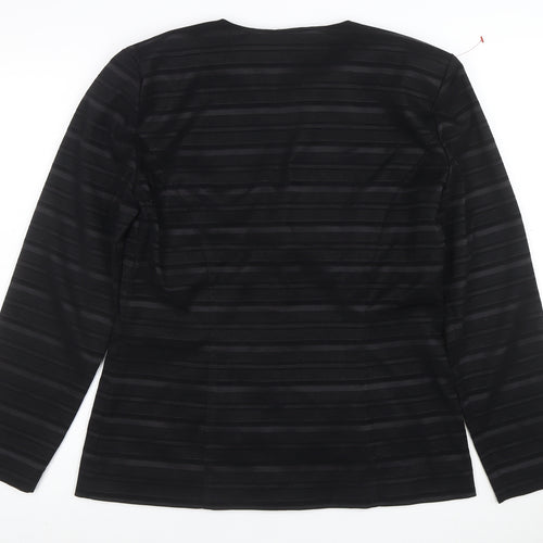Leslie Fay Women's Black Striped Suit Jacket Size 8 Regular