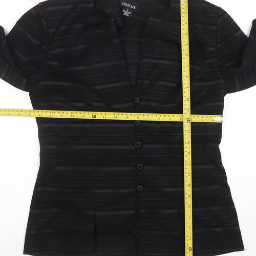 Leslie Fay Women's Black Striped Suit Jacket Size 8 Regular