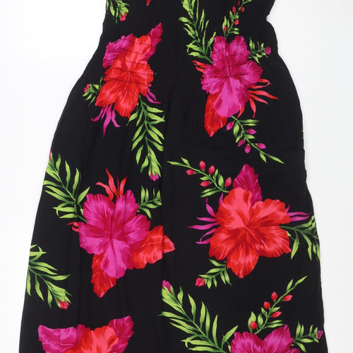 Great Love Women's Black Floral Slip Dress Size L Summer Holiday