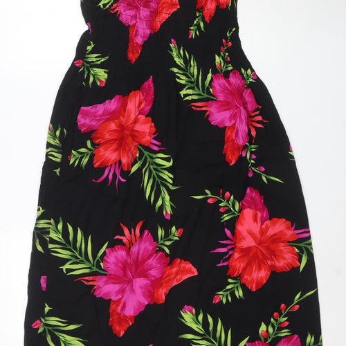 Great Love Women's Black Floral Slip Dress Size L Summer Holiday