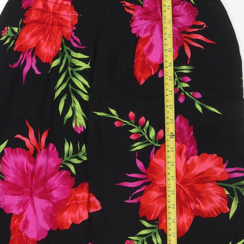 Great Love Women's Black Floral Slip Dress Size L Summer Holiday