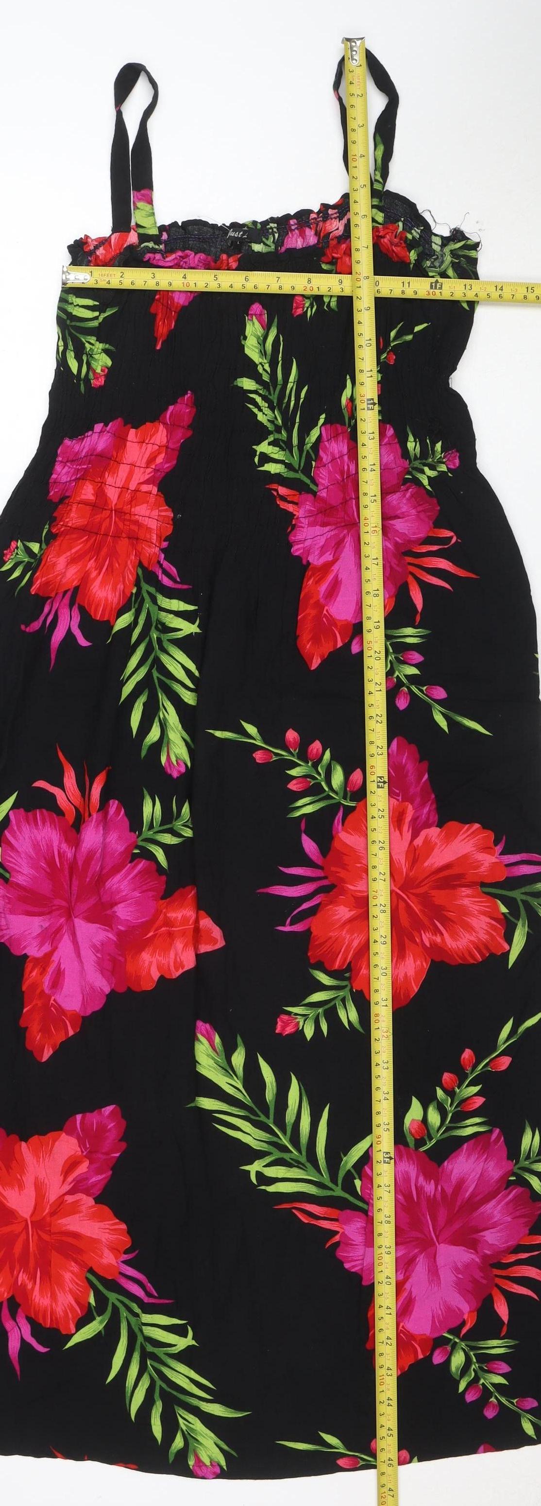 Great Love Women's Black Floral Slip Dress Size L Summer Holiday
