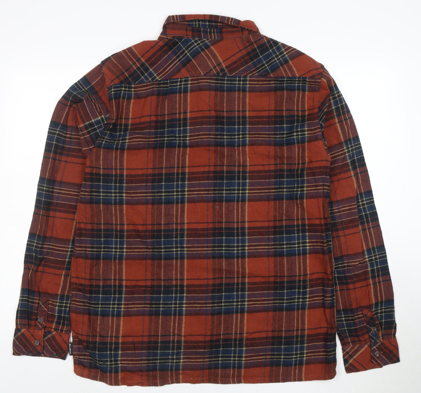 Billabong Men's Brown Plaid Cotton Flannel Long Sleeve Shirt L