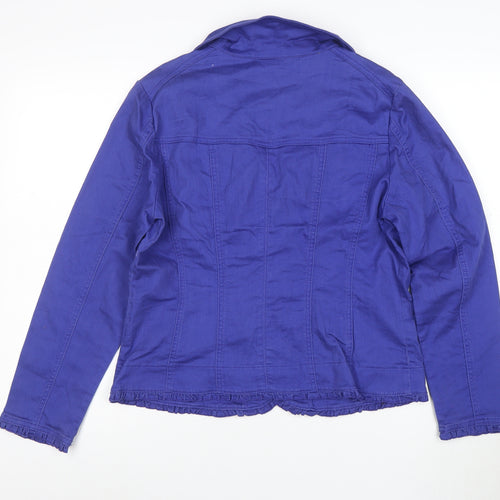 Denver Hayes Women's Blue Cotton Stretch Blazer Jacket L