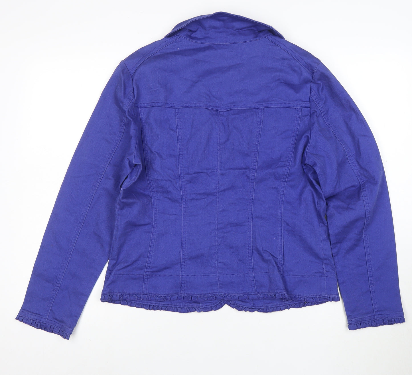 Denver Hayes Women's Blue Cotton Stretch Blazer Jacket L