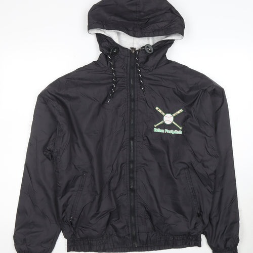 Holloway Women’s Black Hooded Windbreaker Jacket Size S