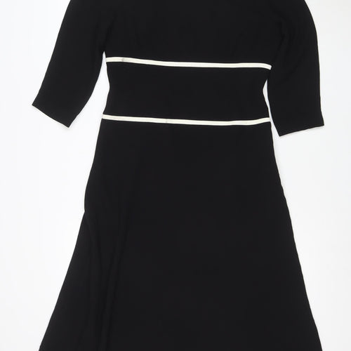 Maggy London Women’s Black Sheath Dress Size 6 Petite 3/4 Sleeve Workwear
