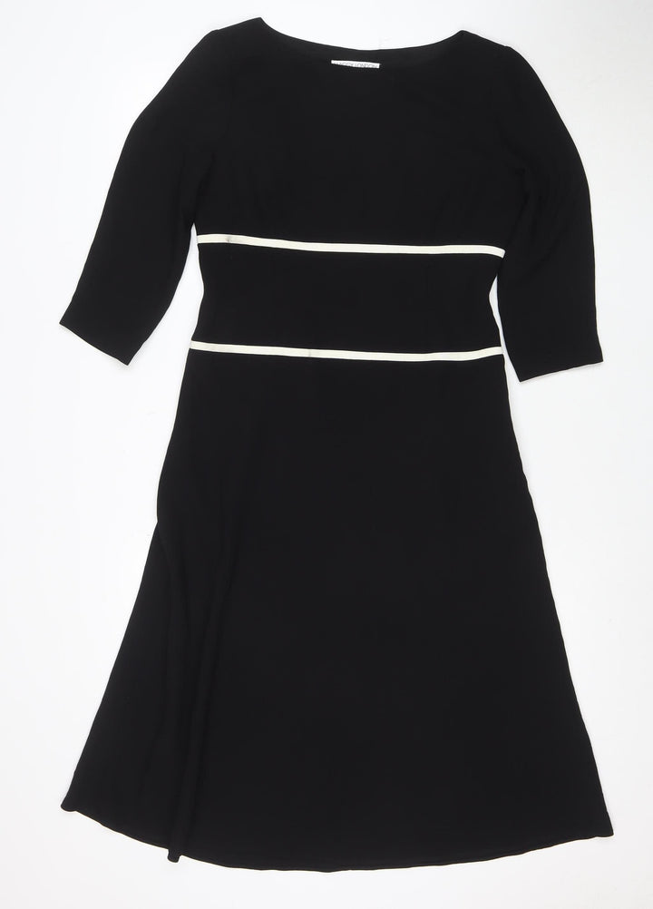 Maggy London Women’s Black Sheath Dress Size 6 Petite 3/4 Sleeve Workwear