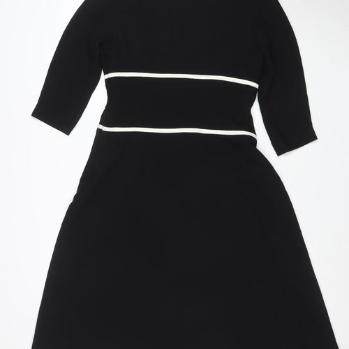 Maggy London Women’s Black Sheath Dress Size 6 Petite 3/4 Sleeve Workwear