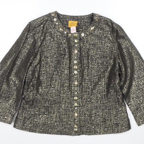 Ruby Rd. Women’s Gold Woven Long Sleeve Suit Jacket Size 12