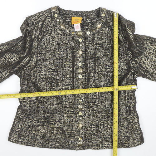 Ruby Rd. Women’s Gold Woven Long Sleeve Suit Jacket Size 12