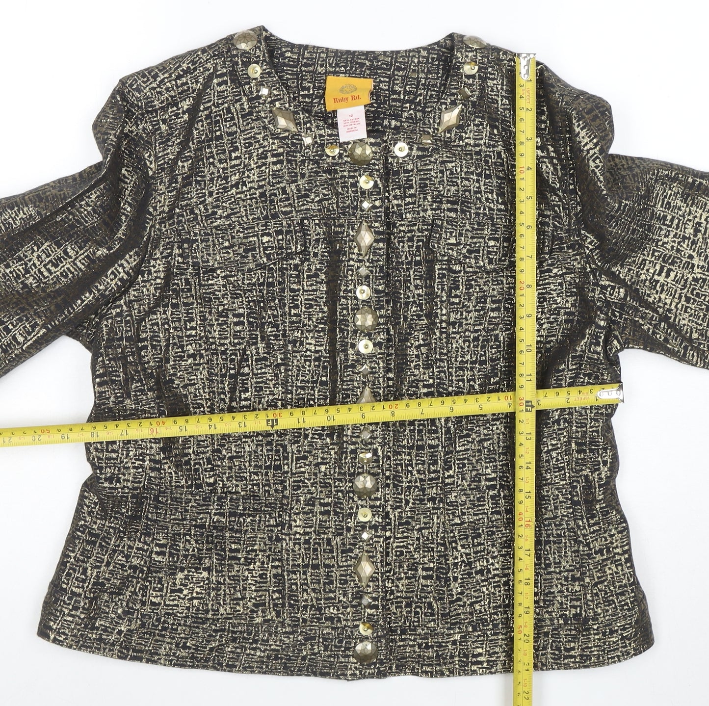 Ruby Rd. Women’s Gold Woven Long Sleeve Suit Jacket Size 12