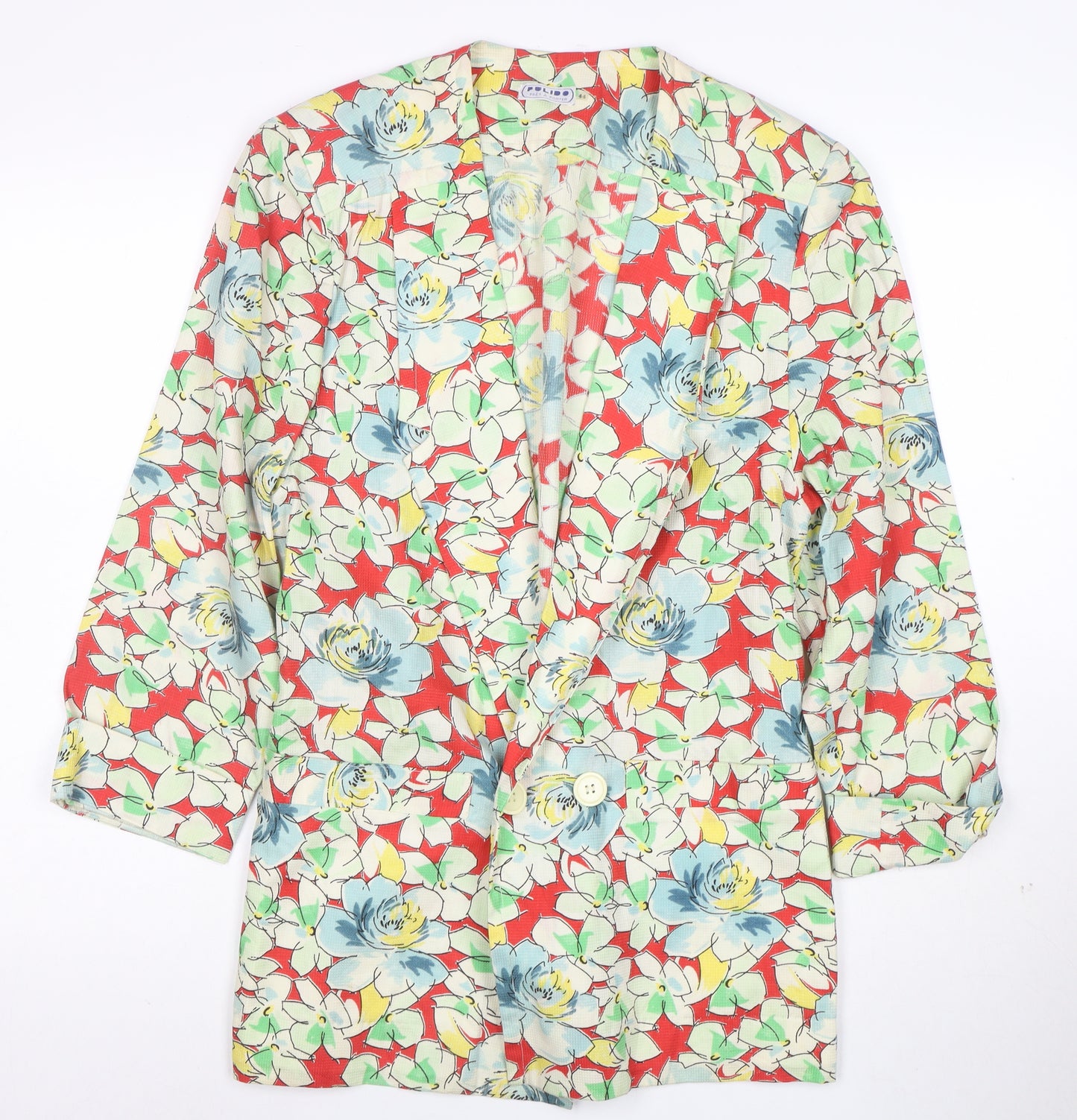 Pulido Women’s Multicoloured Floral Single-Breasted Blazer Size 16