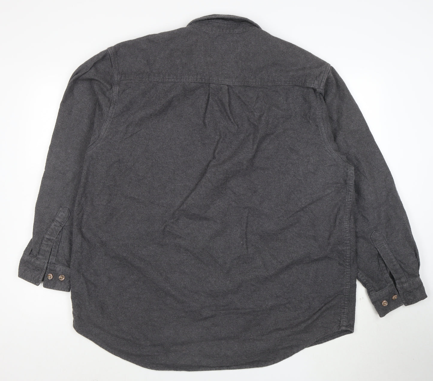 Field & Stream Men's Grey Cotton Flannel Button-Up Shirt XL