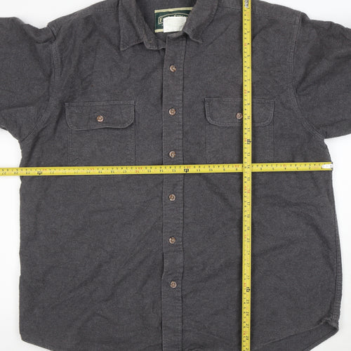 Field & Stream Men's Grey Cotton Flannel Button-Up Shirt XL