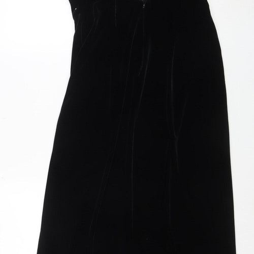 Bari Jay Women’s Black Velvet Halter Long Mermaid Dress Size 10-12