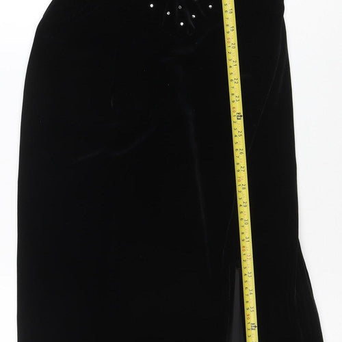 Bari Jay Women’s Black Velvet Halter Long Mermaid Dress Size 10-12