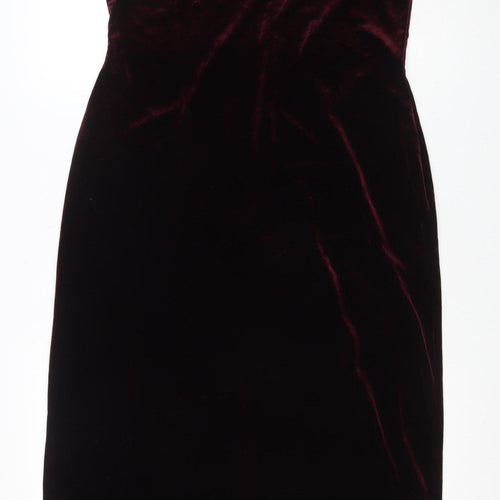 Scarlett Women's Red Velvet Bodycon Dress Size 12 Sleeveless