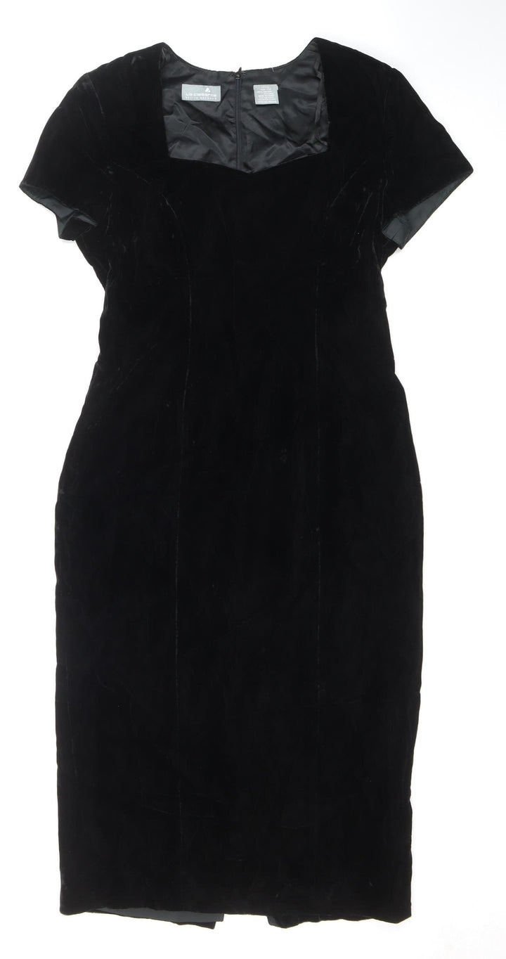Liz Claiborne Women’s Black Velvet Petite Sheath Dress Size 12