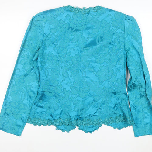 Nah Nah Collection Women’s Blue Floral Jacquard Suit Top Size 10