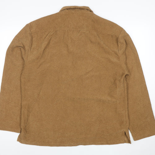 Super Massive Men’s Brown Corduroy Button-Up Shirt Size L