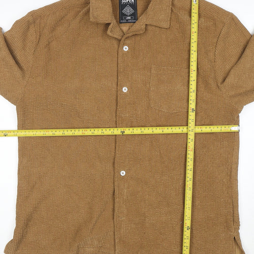 Super Massive Men’s Brown Corduroy Button-Up Shirt Size L
