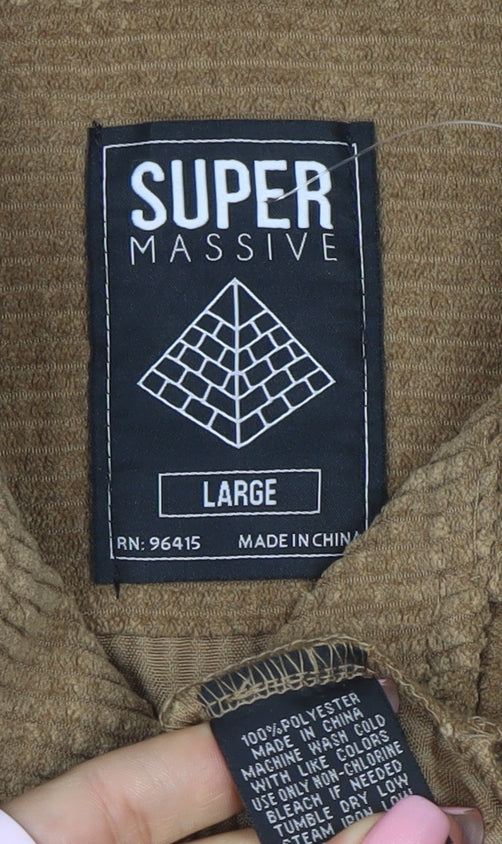 Super Massive Men’s Brown Corduroy Button-Up Shirt Size L