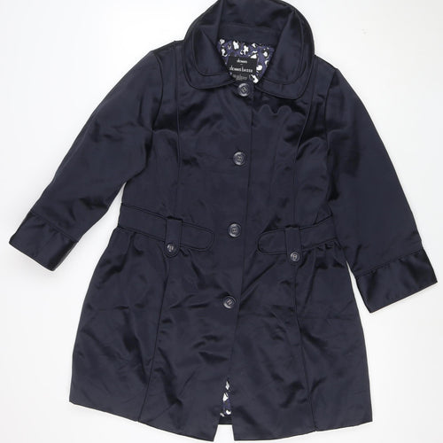 Dennis Basso Women’s Black Mid-Length Polyester Belted Coat Size S