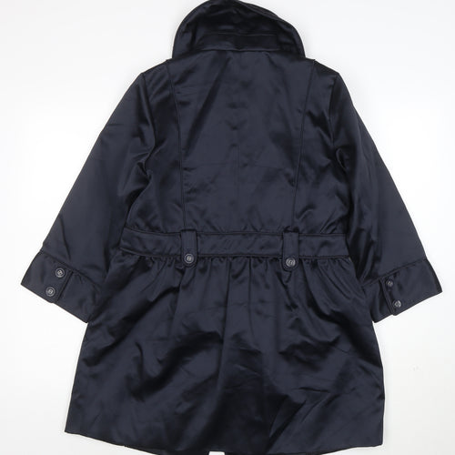 Dennis Basso Women’s Black Mid-Length Polyester Belted Coat Size S