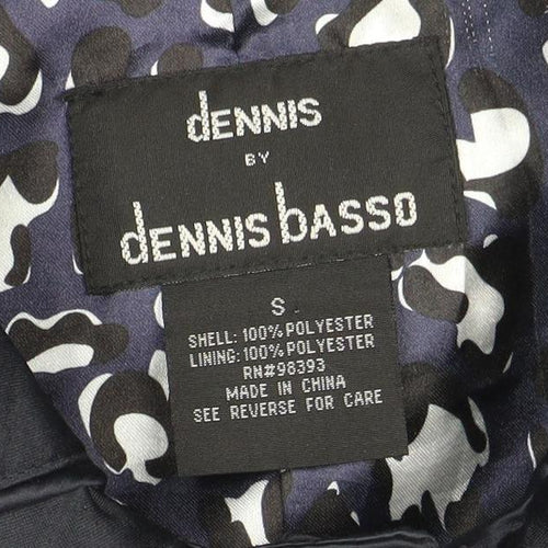 Dennis Basso Women’s Black Mid-Length Polyester Belted Coat Size S