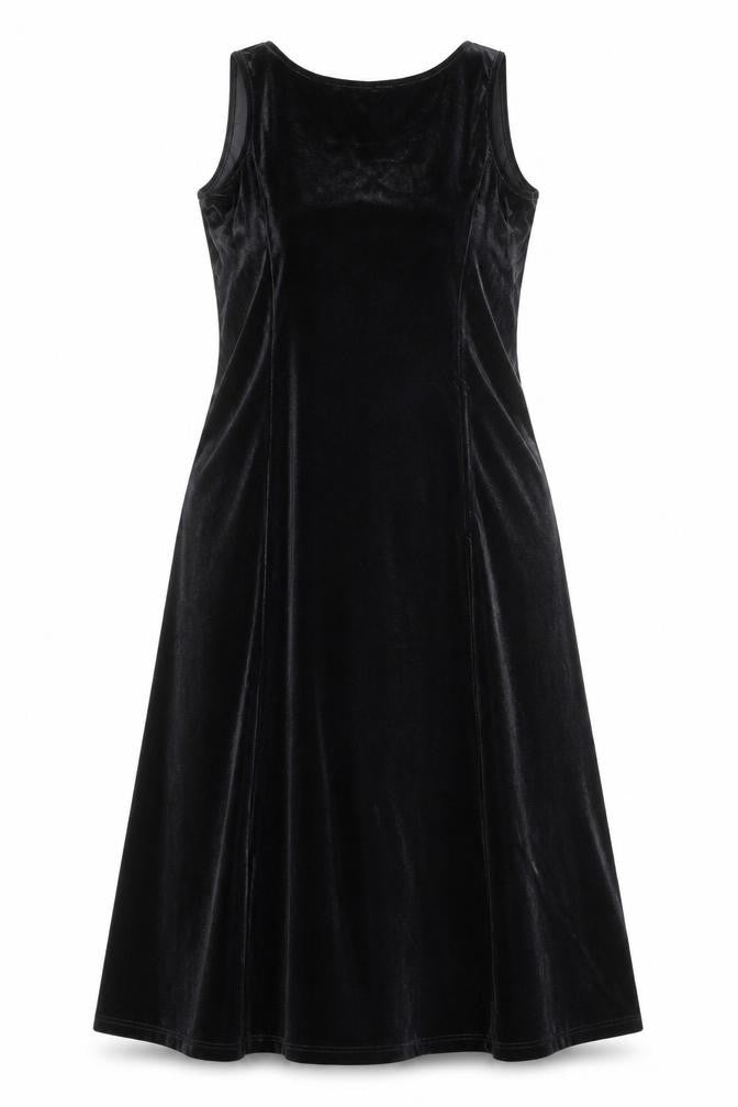 Joan Rivers Women's Black Velvet Sleeveless Shift Dress M