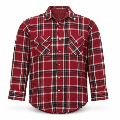 Birkdale Men's Red Plaid Flannel Long Sleeve Button-Up Shirt Size M