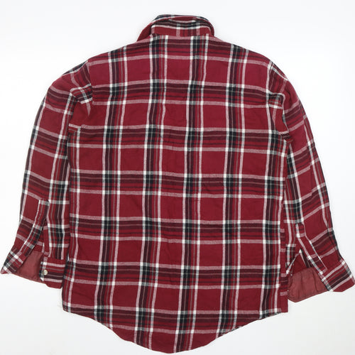 Birkdale Men's Red Plaid Flannel Long Sleeve Button-Up Shirt Size M
