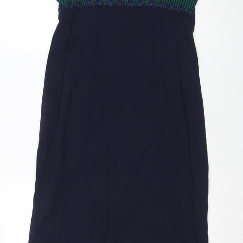 Lisa Jo Women's Green Blue Fit & Flare Midi Dress Size 12